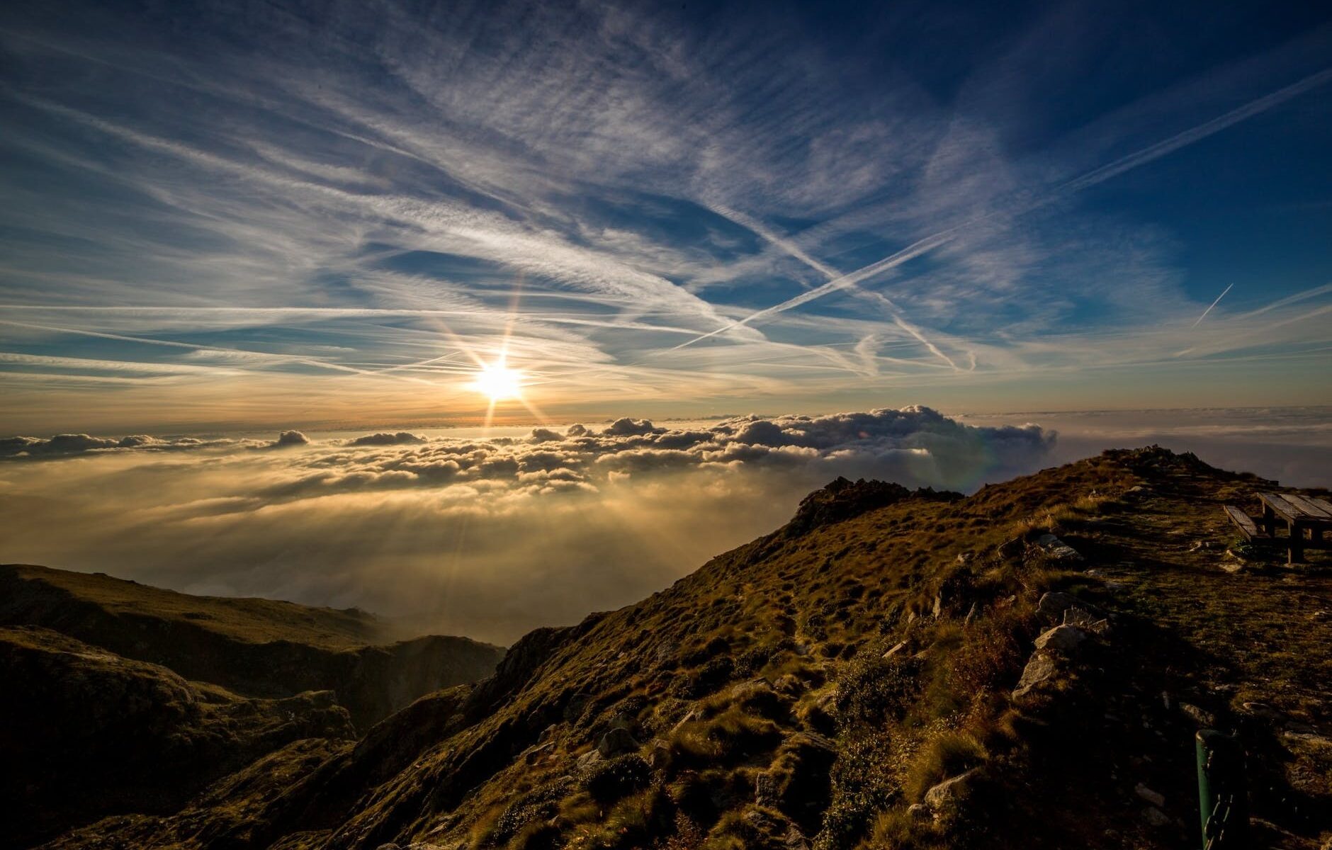 dawn landscape sun mountain