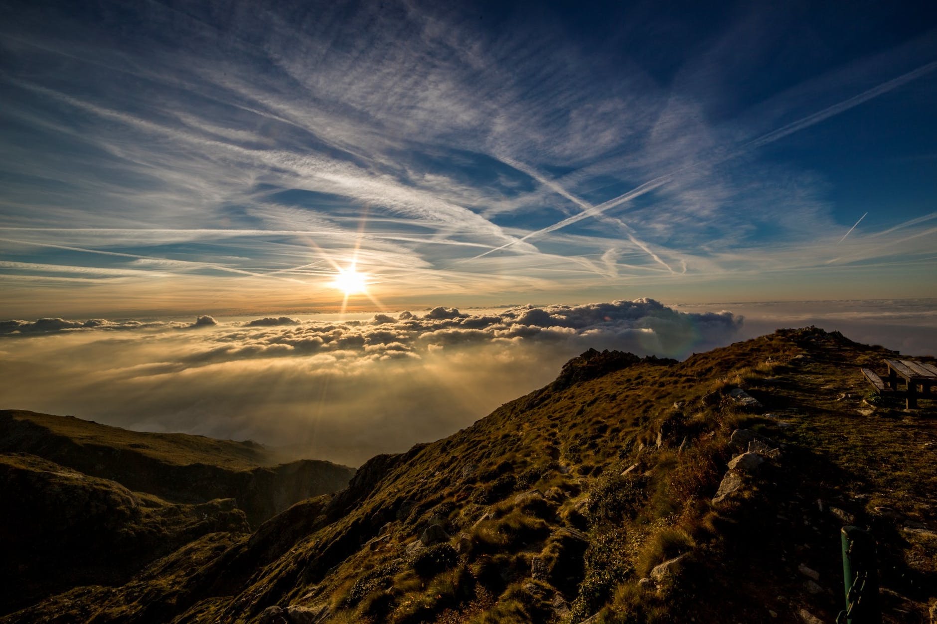 dawn landscape sun mountain